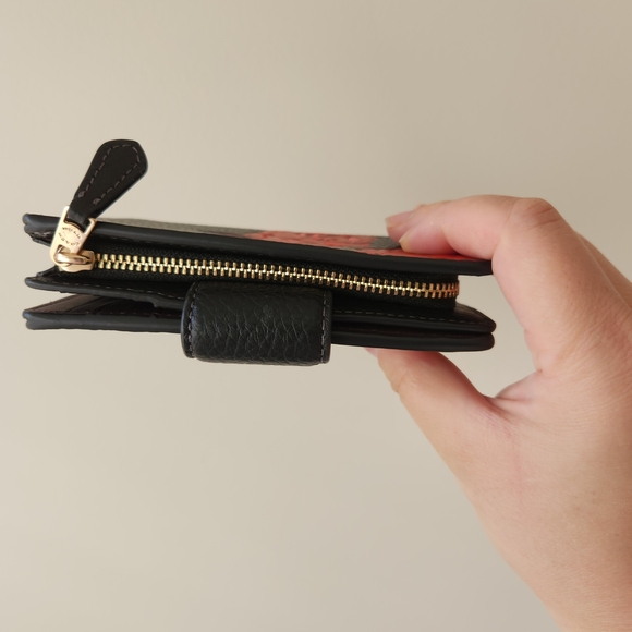 Coach Black Wallet with Red Floral Design - Picture 5 of 6